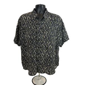 Basic Editions Men’s Hawaiian Button Down, XL 100% Rayon